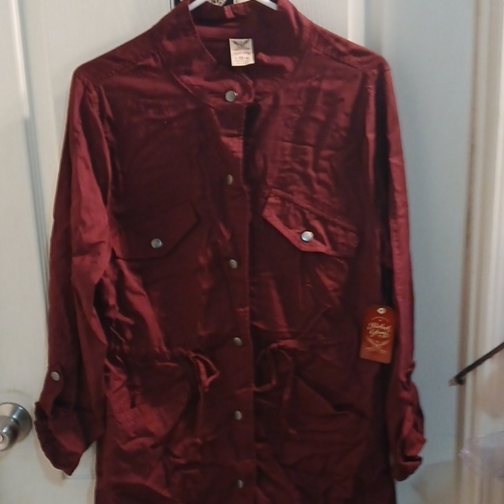 Women's Burgundy Utility Jacket